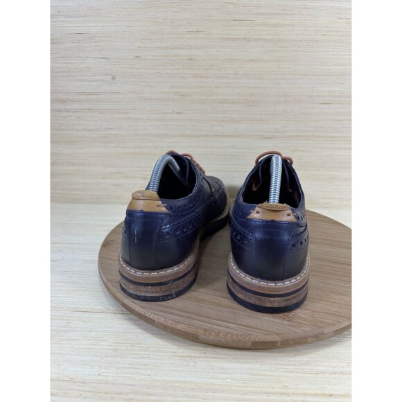 Clarks Pitney Limit Wingtip Brogue Navy Blue Leather Shoes Mens Size 8.5 - Picture 4 of 8